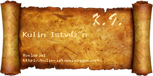 Kulin István névjegykártya
